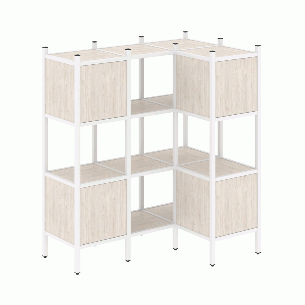 Угловой внутренний стеллаж наборный