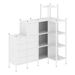 Угловой внутренний стеллаж наборный