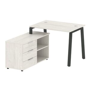 Рабочая станция на А-образном м/к с опорной тумбой левая