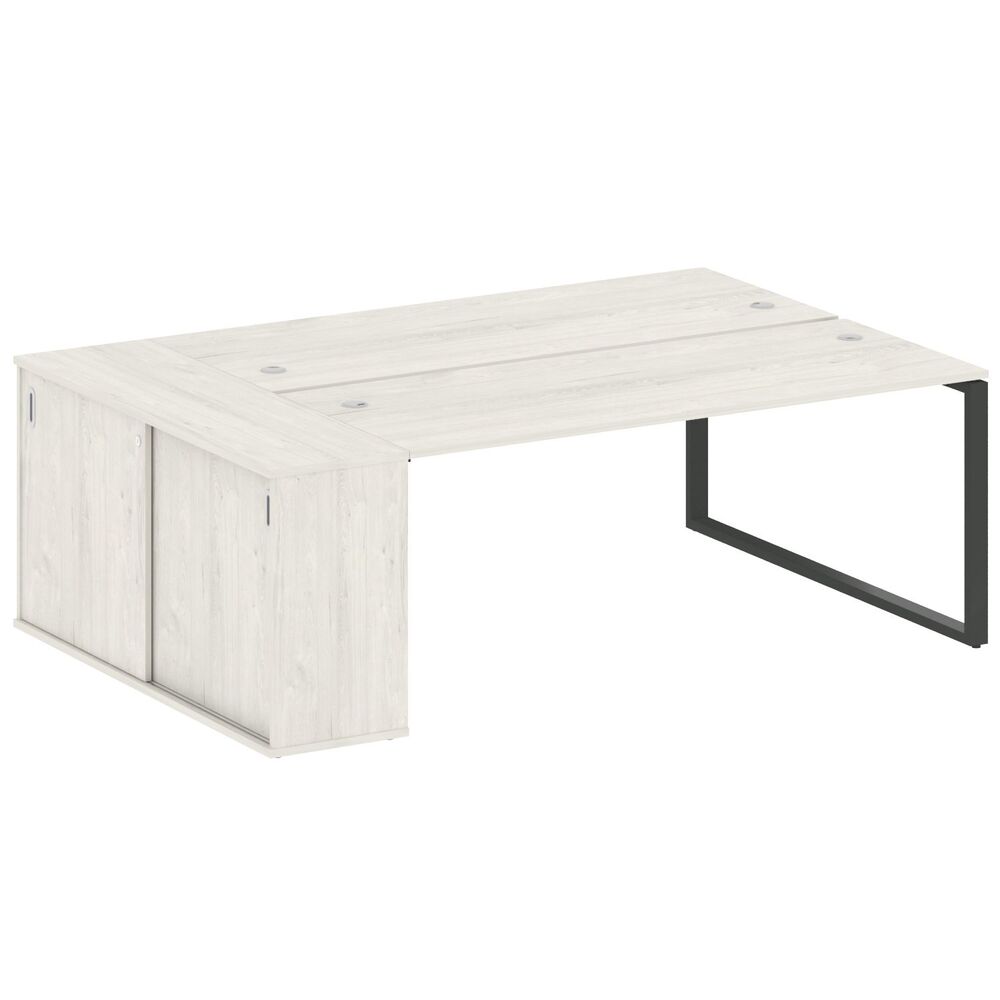 Рабочая станция на О-образном м/к с опорным шкафом-купе