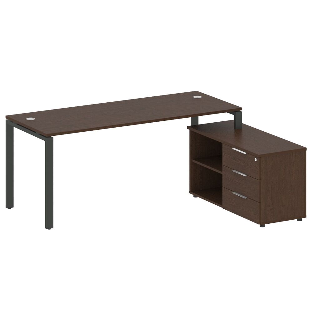 Рабочая станция с опорной тумбой правая