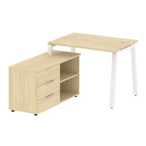 Рабочая станция на А-образном м/к с опорной тумбой левая