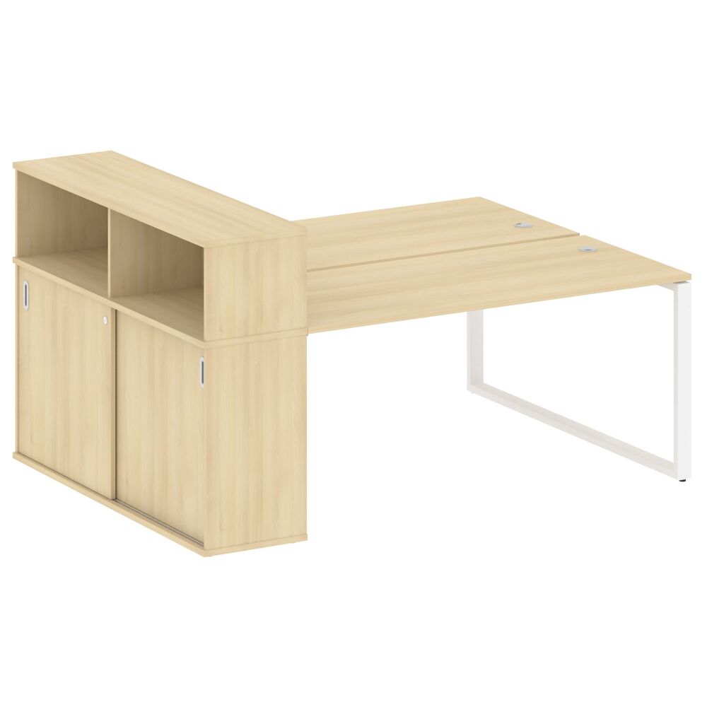 Рабочая станция на О-образном м/к с опорным шкафом-купе