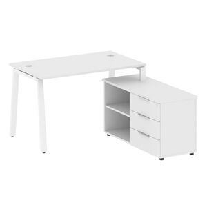 Рабочая станция на А-образном м/к с опорной тумбой правая