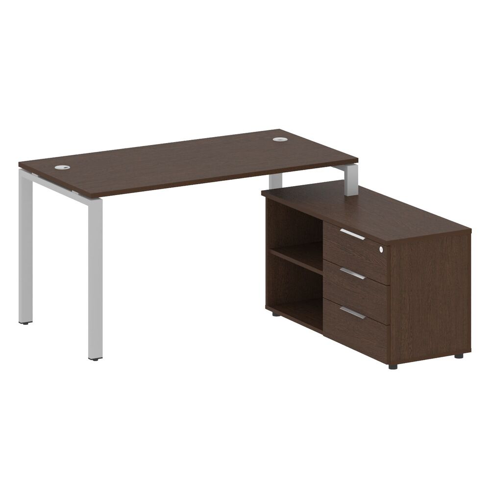 Рабочая станция с опорной тумбой правая