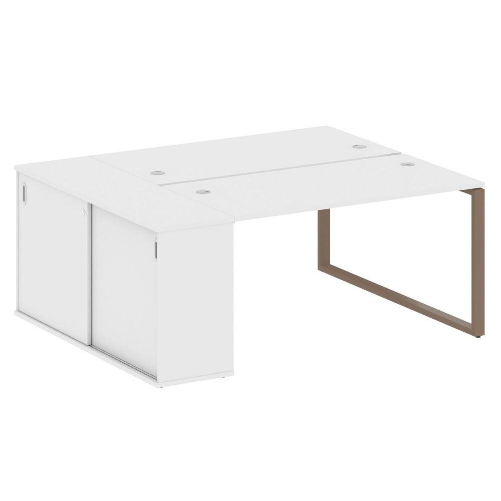 Рабочая станция на О-образном м/к с опорным шкафом-купе