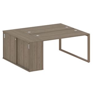 Рабочая станция на О-образном м/к с опорным шкафом-купе