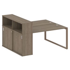 Рабочая станция на О-образном м/к с опорным шкафом-купе