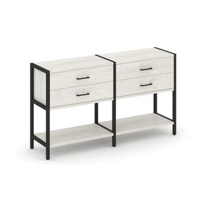 Двухсекционный стеллаж двухярусный с ящиками