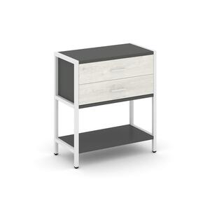 Односекционный стеллаж двухярусный с ящиками