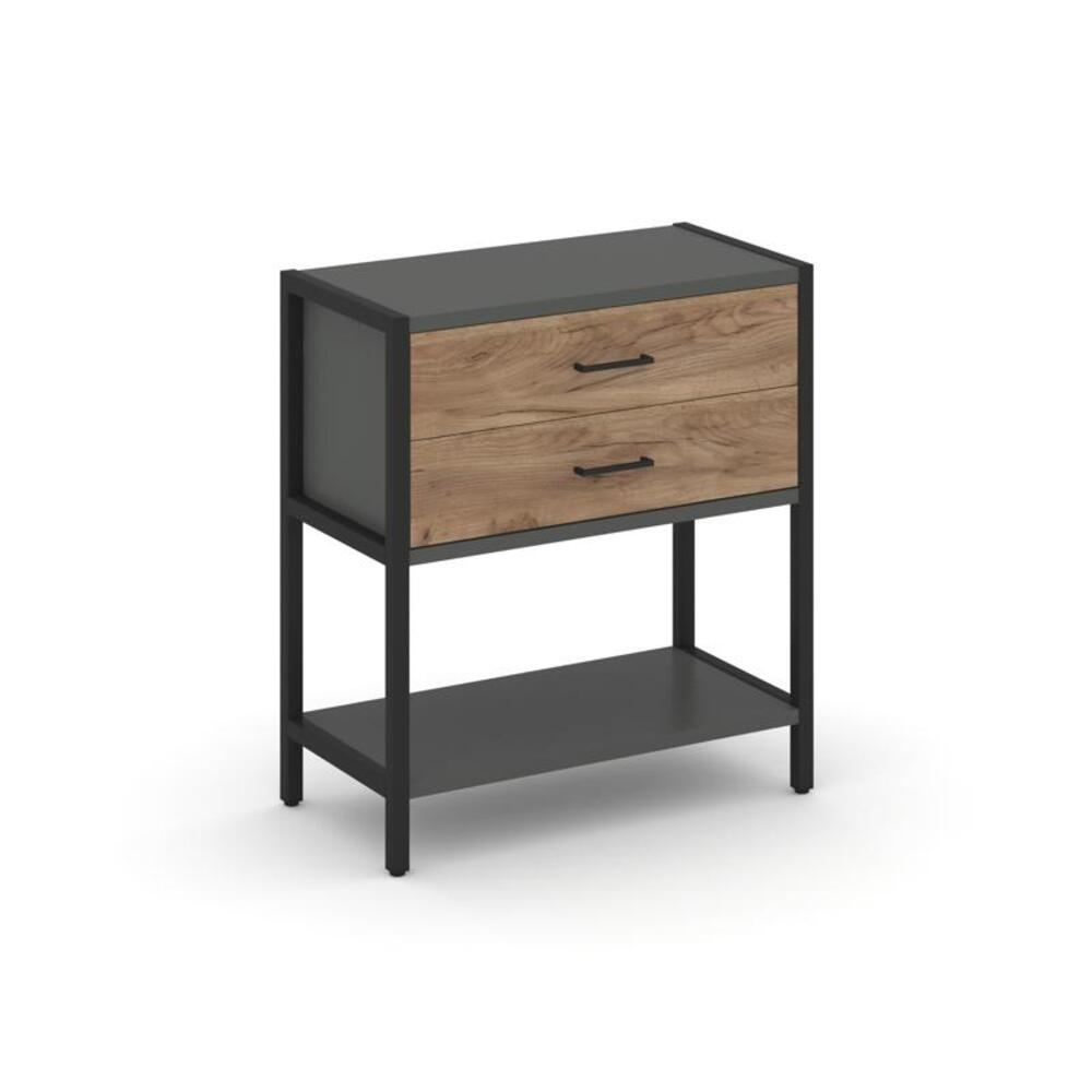 Односекционный стеллаж двухярусный с ящиками