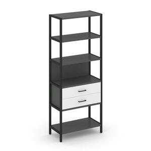 Односекционный стеллаж пятиярусный с ящиками