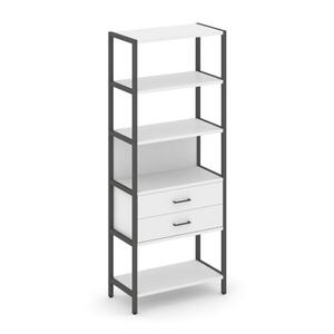 Односекционный стеллаж пятиярусный с ящиками