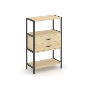 Односекционный стеллаж трехярусный с ящиками