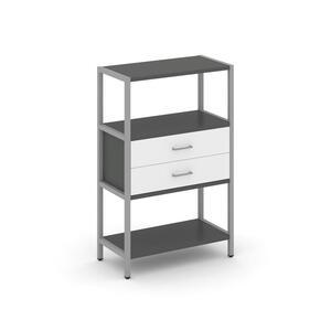 Односекционный стеллаж трехярусный с ящиками