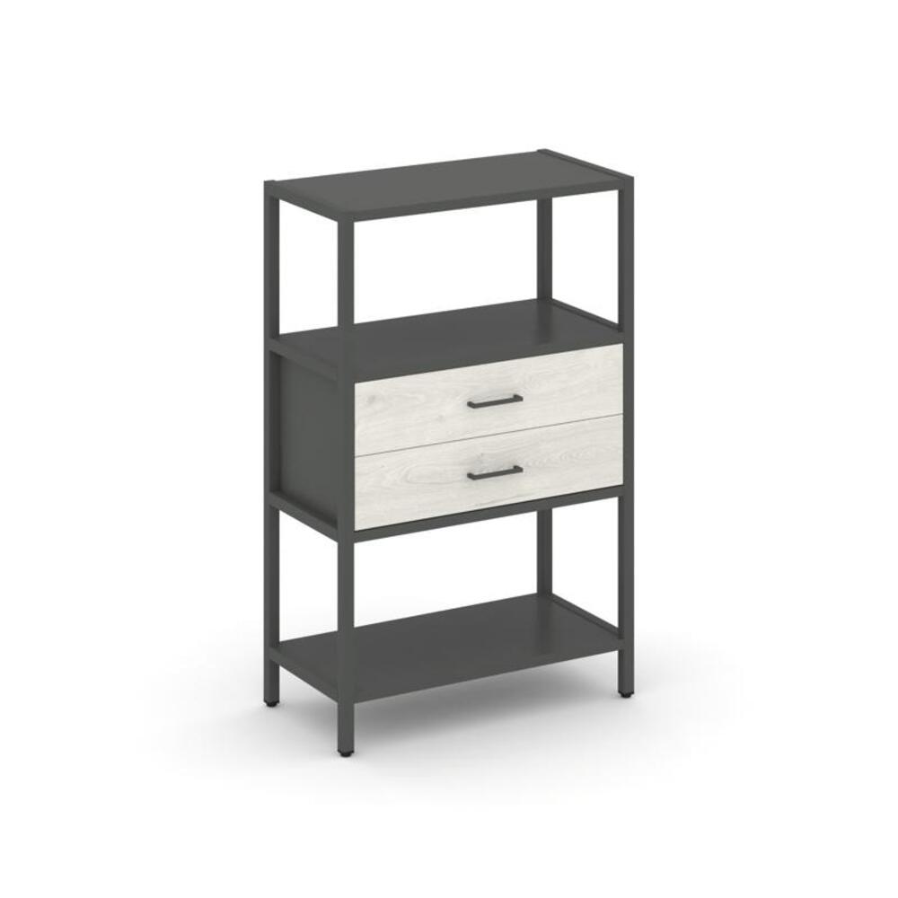 Односекционный стеллаж трехярусный с ящиками