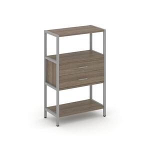 Односекционный стеллаж трехярусный с ящиками