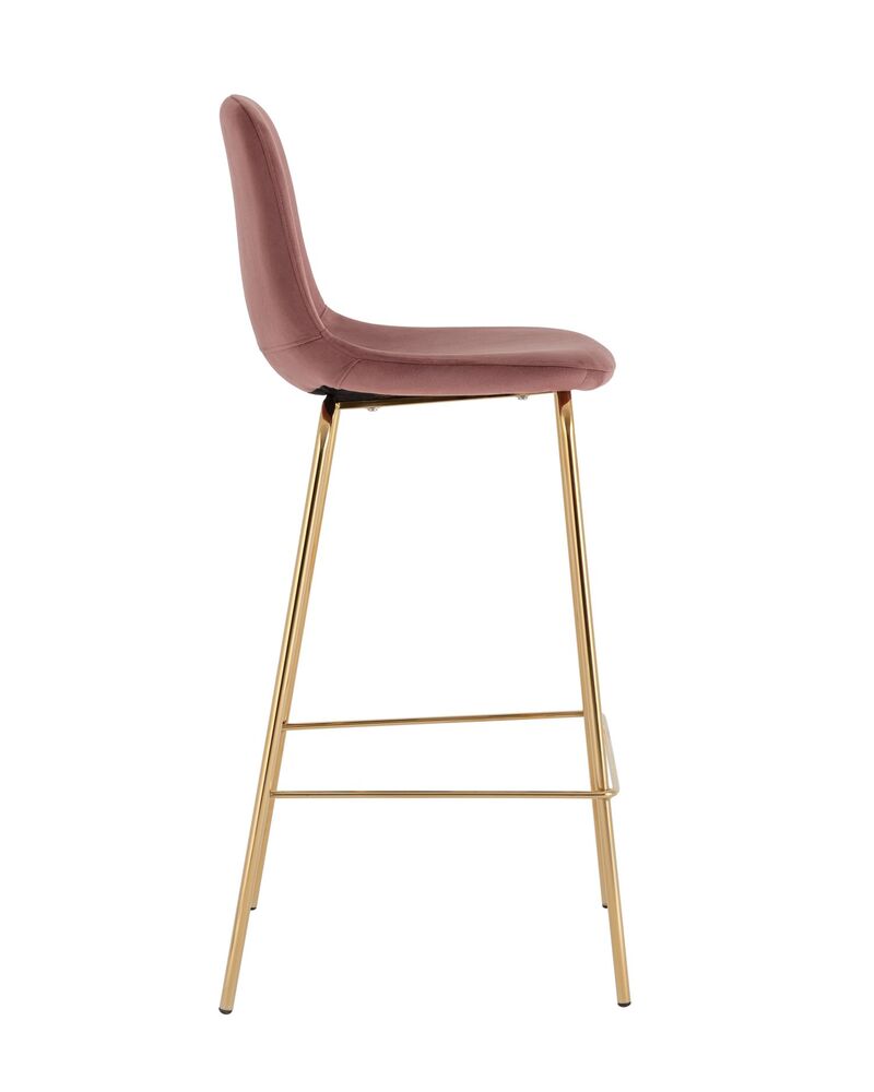 Стул барный Валенсия SN велюр пыльно-розовый золотые ножки 2 шт