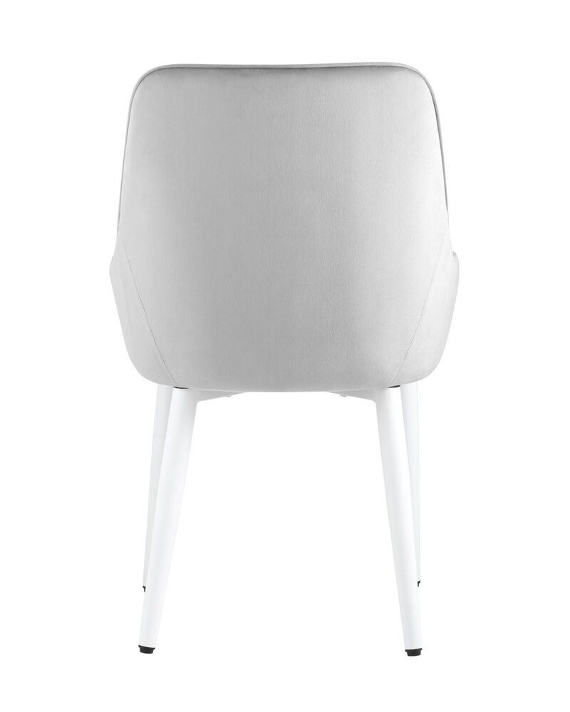 Стул Диана велюр серебристый ножки белые 4 шт