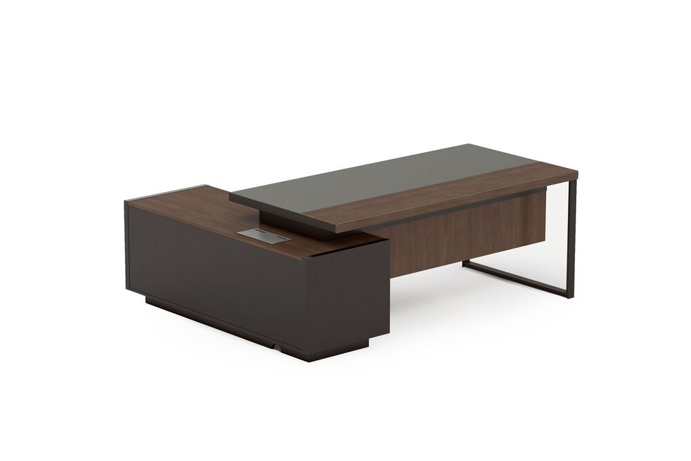 Стол руководителя на опорной сервисной тумбе (правый)