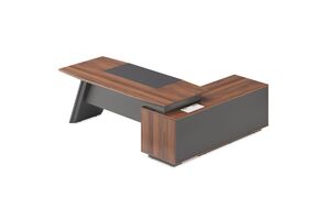 Стол руководителя на опорной сервисной тумбе (левый)