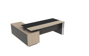 Стол руководителя на опорной сервисной тумбе (правый)