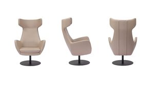 Кресло с высокой спинкой на круглой опоре