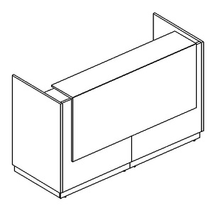 Стойка ресепшен прямая (полка высокая) с подсветкой