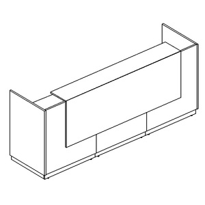 Стойка ресепшен прямая (полка высокая) с подсветкой