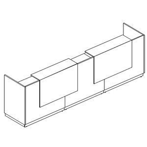 Стойка ресепшен прямая (полки высокие) с подсветкой