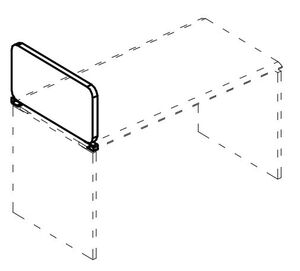 Экран торцевой тканевый для стола 90