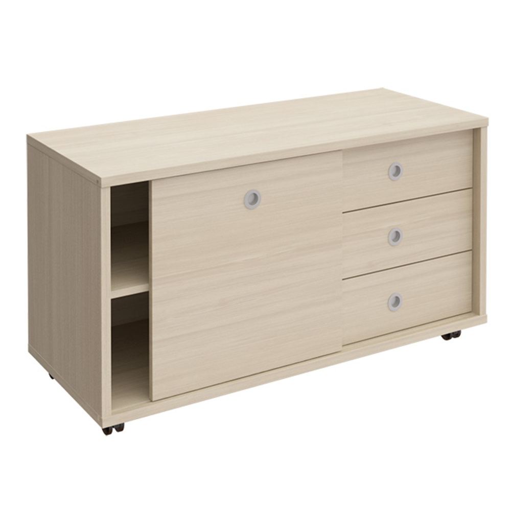 Тумба выкатная 3 ящика без замка дверь-купе ДСП