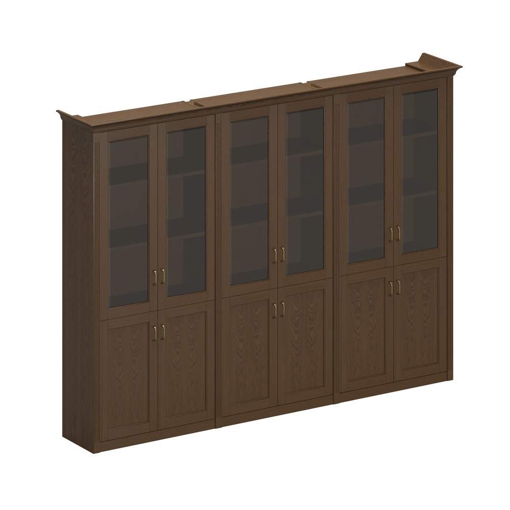 Шкаф комбинированный высокий (3 для документов со стеклянными дверями)