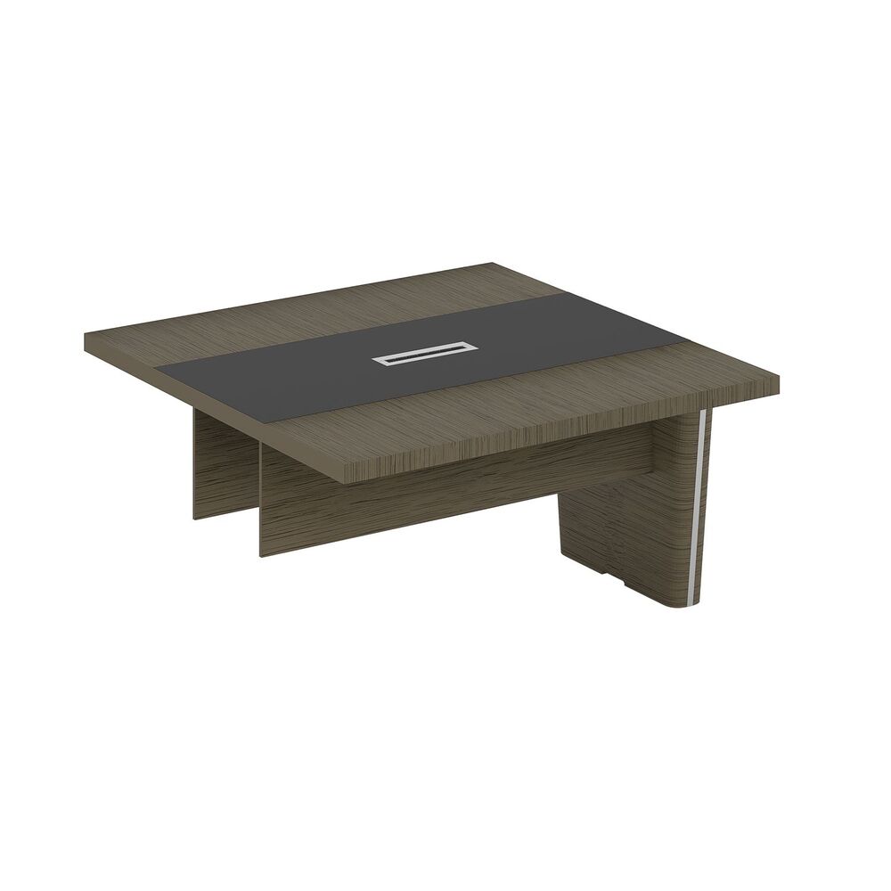 Секция стола для переговоров с кожаной вставкой