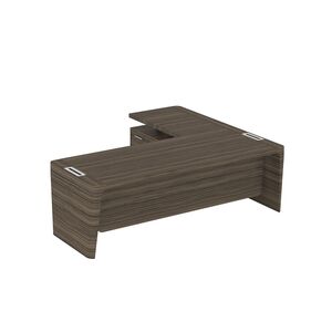 Стол для руководителя левый с приставкой на большой тумбе и фронтальной панелью