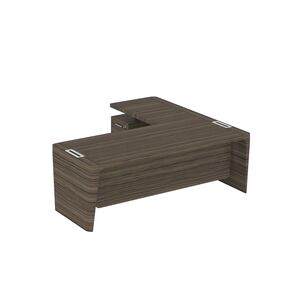Стол для руководителя левый с приставкой на малой тумбе и фронтальной панелью