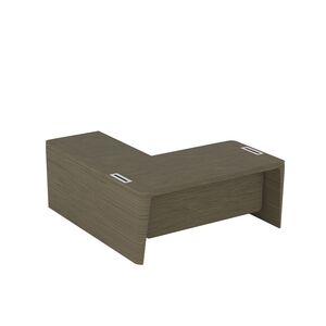 Стол для руководителя правый с приставкой на малой тумбе и фронтальной панелью