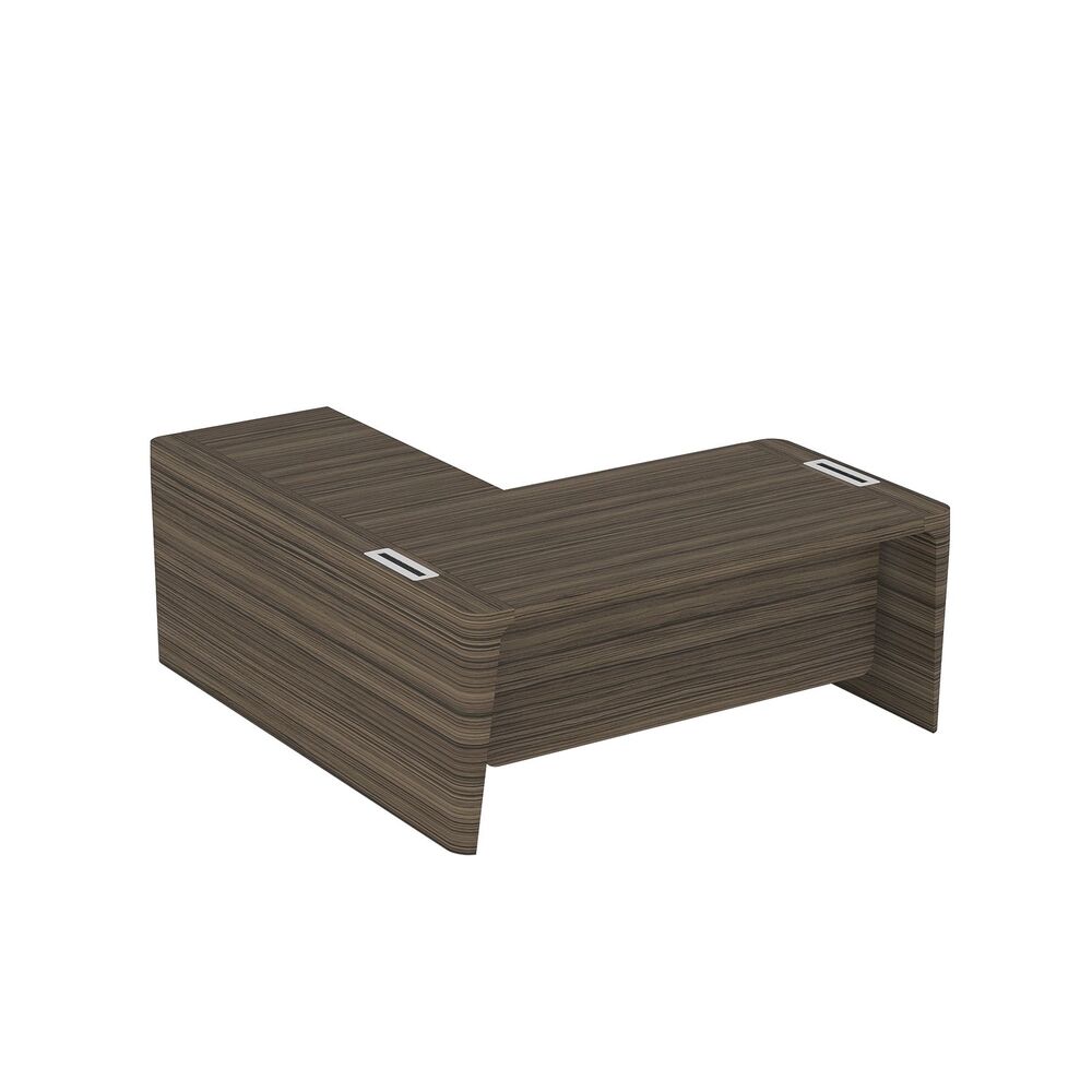 Стол для руководителя правый с приставкой на малой тумбе и фронтальной панелью