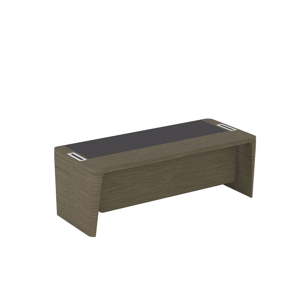 Стол руководителя с кожаным бюваром и фронтальной панелью