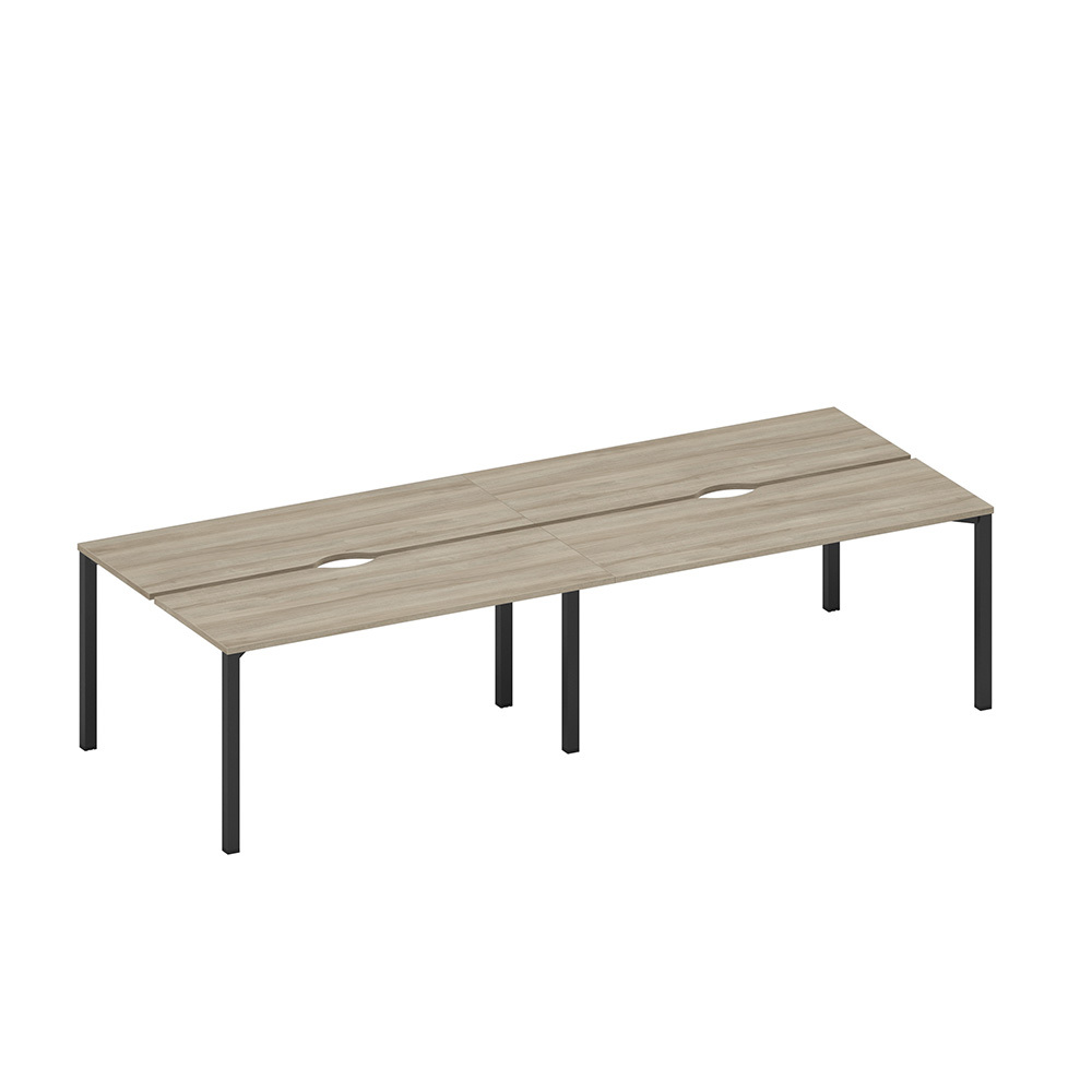 Рабочая станция на металлокаркасе, столешницы с вырезом (4*160)