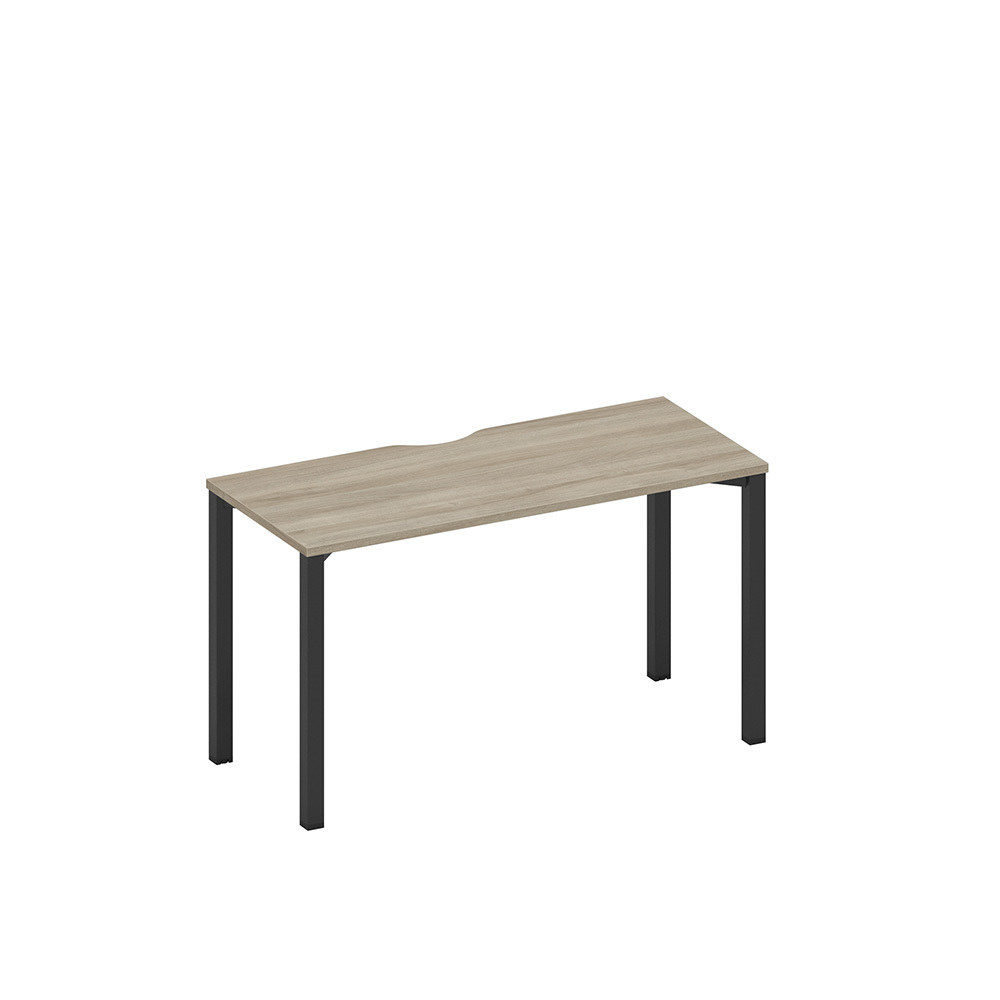 Стол письменный на металлокаркасе, столешница с вырезом