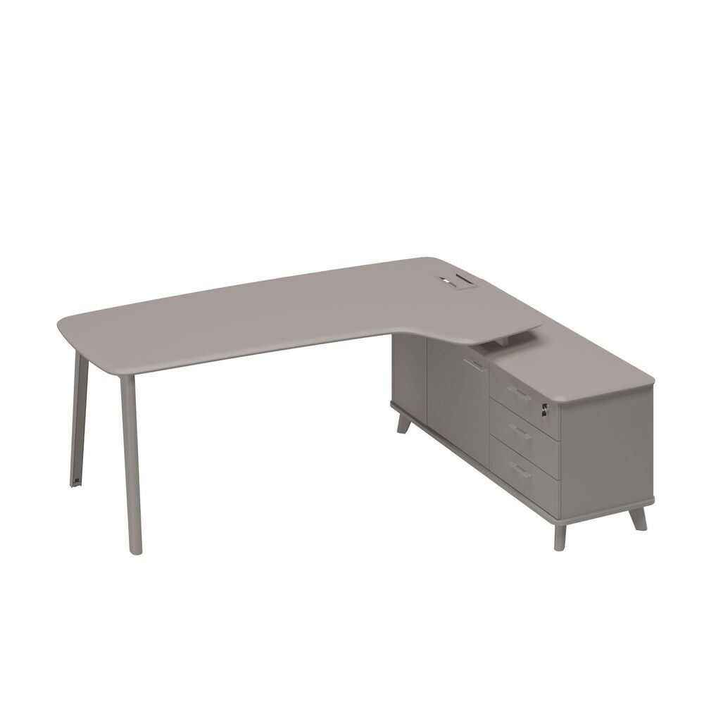 Стoл руководителя (тип 4) эргономичный с опорной тумбой правый