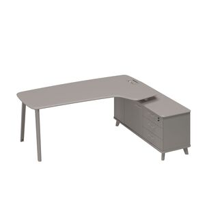 Стoл руководителя (тип 4) эргономичный с опорной тумбой правый