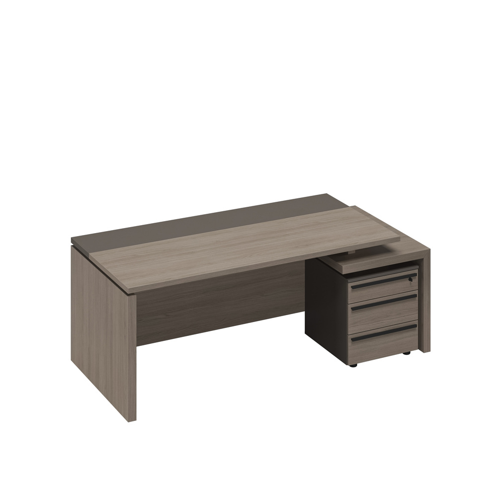 Стол руководителя с тумбой 3-ящичной с замком правый